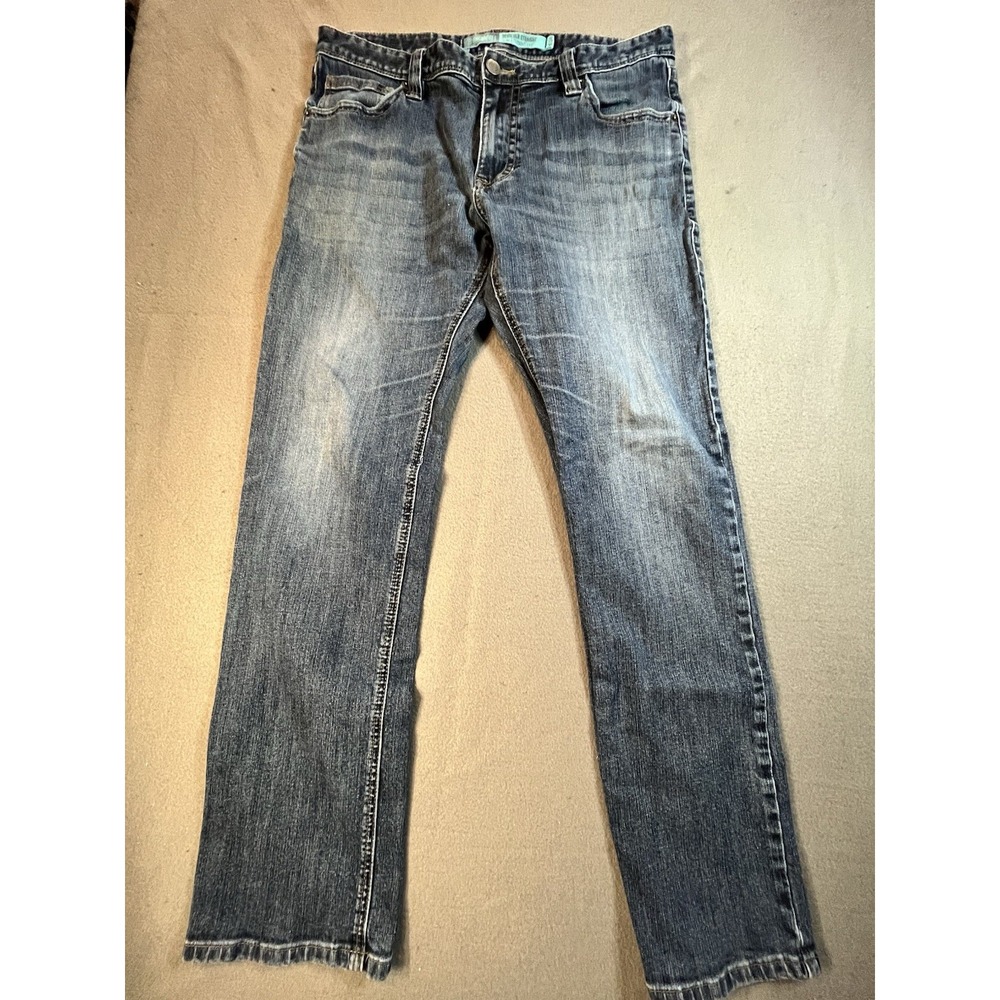 Rock & Roll Denim Mens 36 Revolver Slim Straight Jeans Blue Medium Wash Stre
